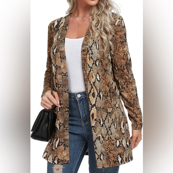 New QIXING Women's Casual Cardigans Long Sleeve Cover Up - Picture 3 of 5